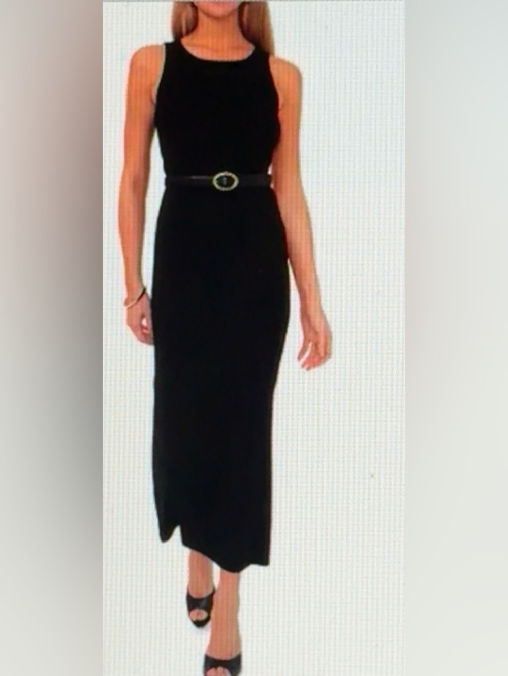 Vince Camuto Petite Black A-line silhouette Keyhole Maxi Dress Sz PM NWT